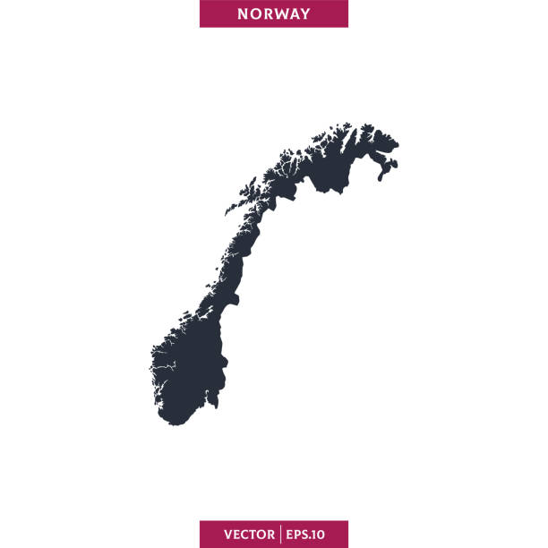 High detailed map of Norway vector stock illustration design template. Map of Norway vector illustration design template. High detailed map. Vector eps 10. norway continent stock illustrations