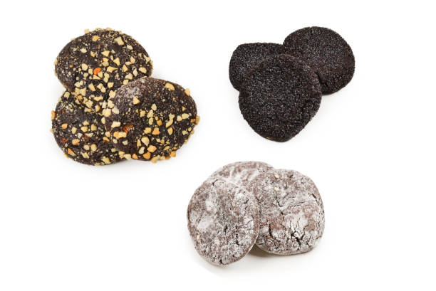 istock Chocolate cookies isolated on white background. 1277075998