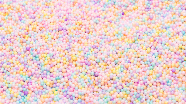istock Purple, yellow, blue plastic balls. 1277076022