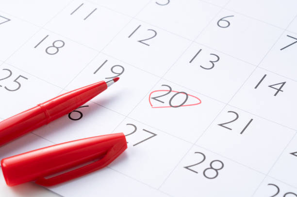 istock Mark your calendar with a red pen. 1277077886
