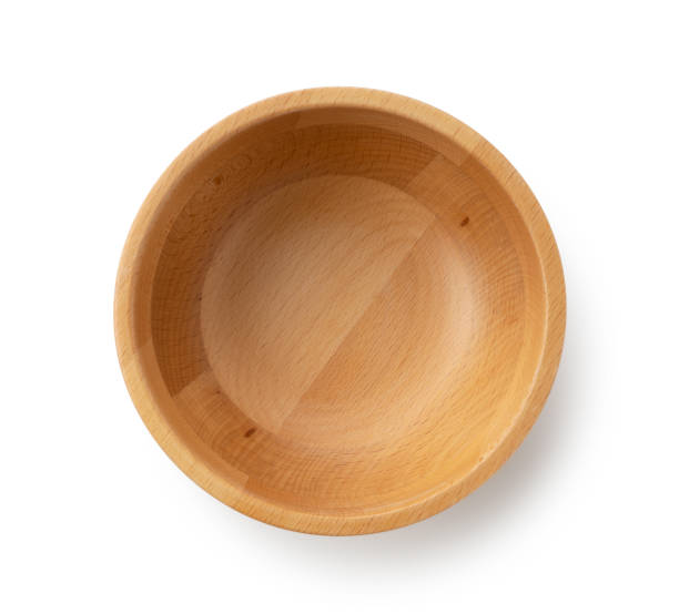 istock A wooden bowl on a white background 1277078451