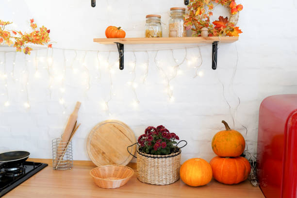 istock autumn decorations in the kitchen on wood table 1277079807