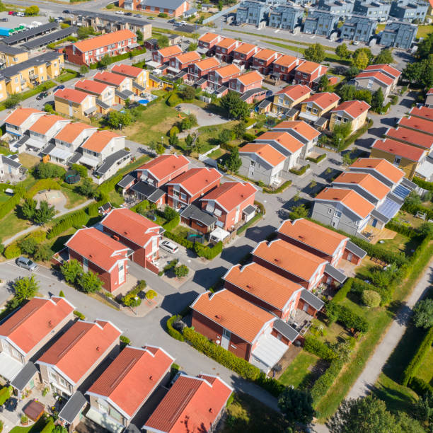 istock Modern houses from above 1277081195