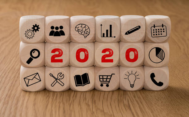 istock Dice with icons and the Year 2020 1277082117