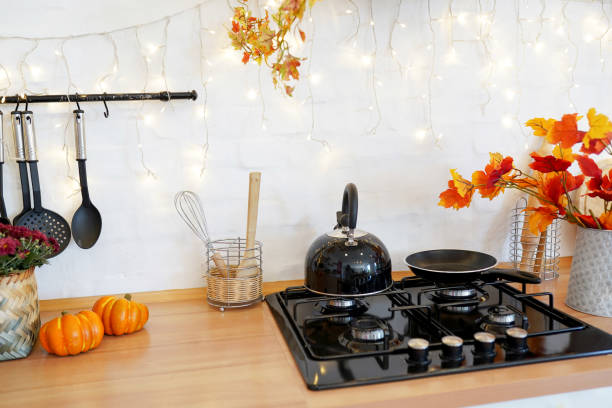 istock autumn decorations in the kitchen on wood table 1277084464