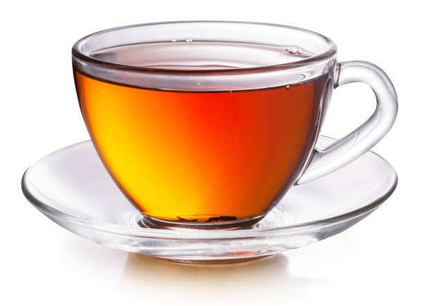 istock Glass cup with black tea isolated on a white background. 1277086605