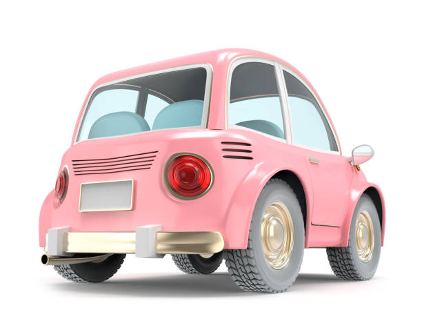 istock car small cartoon pink back 1277089317