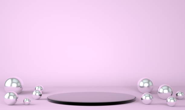 istock Product podium on pastel background 3d. Abstract minimal geometry concept. Studio stand platform theme. Exhibition and business marketing presentation stage. 1277089679