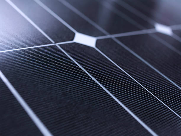 solarpanel-station - focus on foreground full frame macro horizontal stock-fotos und bilder