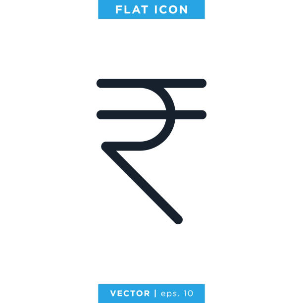 Currency, Indian Rupee Symbol Icon Vector Stock Illustration Design Template. Currency, Indian Rupee Symbol Line Icon Vector Stock Illustration Design Template. Vector eps 10. rupee symbol stock illustrations