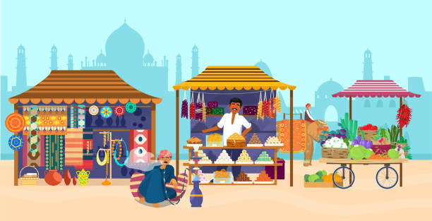 6,649 India Market Illustrations & Clip Art - iStock | India market road,  India market crowd, Rural india market