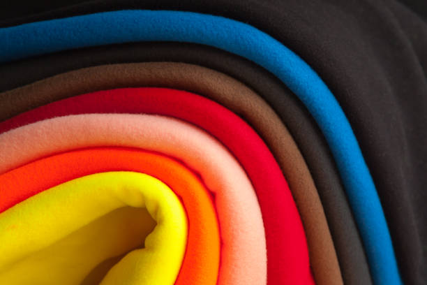 istock Colorful fleece pile. Background texture, close-up 1277102304