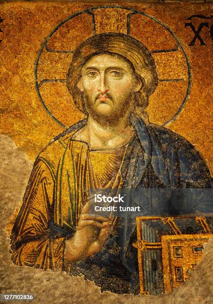 Mosaic Of Jesus From The Hagia Sophia Stock Photo - Download Image Now - Religious Icon, Church, Byzantine