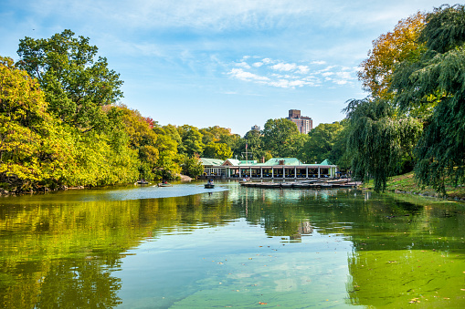 The Loeb Boathouse in The Lake in central Park