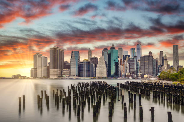 istock Manhattan Skyline from Brooklyn Bridge Park 1277105780