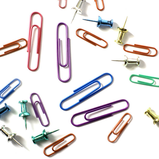 istock Paper clips on a white background. Stationery. Background. 1277106307