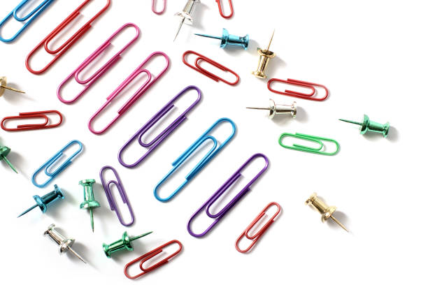 istock Paper clips on a white background. Stationery. Background. 1277106433