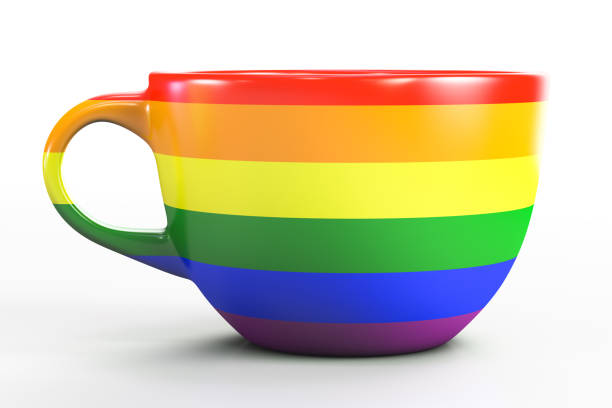 istock Mug with lgbt symbols. Rainbow painted. 1277107292