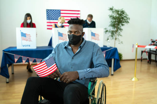 istock Afro-American man on Election Day 1277107444