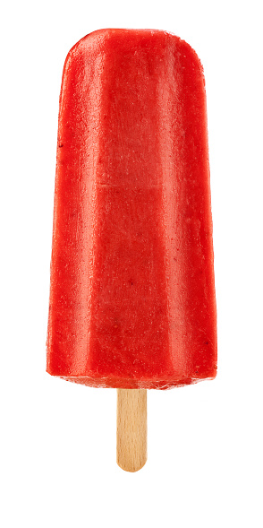 Fruit ice cream - strawberry - isolated on white background