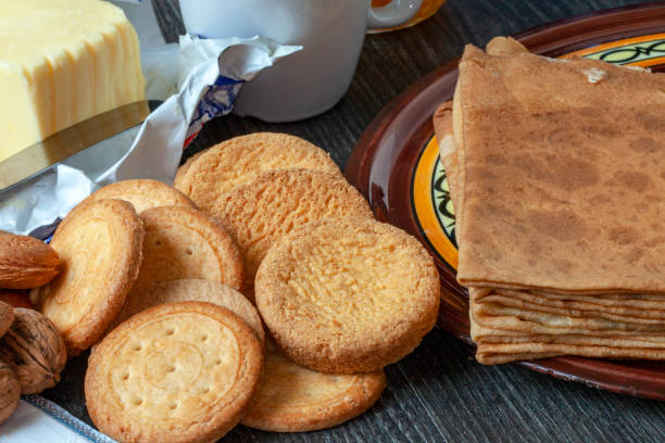 istock Wheat pancakes, patties, Breton pallets for snacks 1277108748