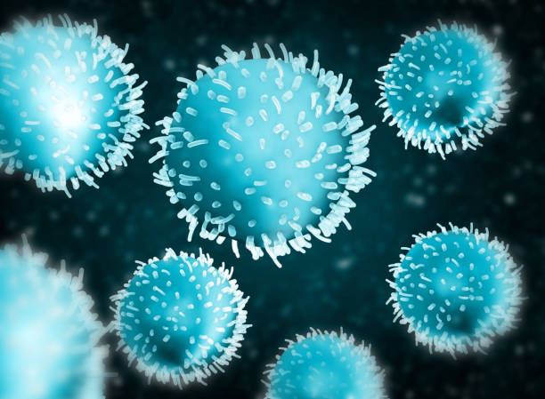 istock Virus cells. Viral disease outbreak 1277108866