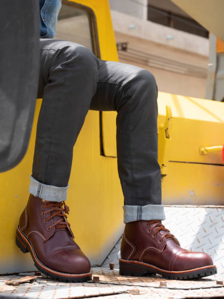 Black Jeans And Brown Boots Leather 