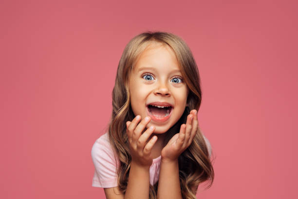 istock Funny girl on pink background 1277109910