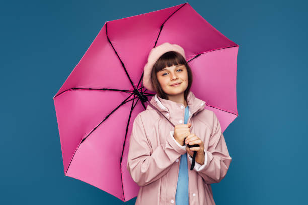 Happy girl with umbrella