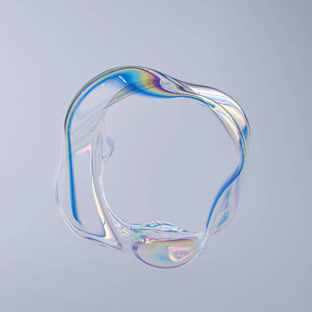istock Colorful 3d shape holographic gradient, geometric art poster template, dispersion effect glass 3d rendering 1277112267