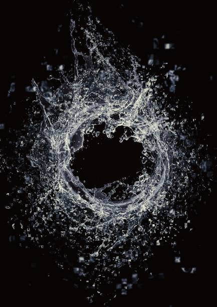 Black background with abstract splashes splashing Black background with abstract splashes splashing splashing droplet stock pictures, royalty-free photos & images