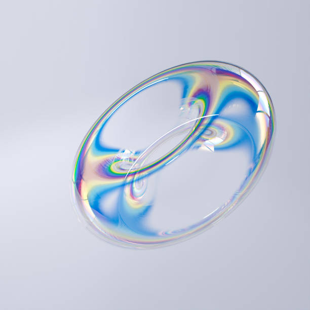 colorful soap bubbles floating at black background, closer look