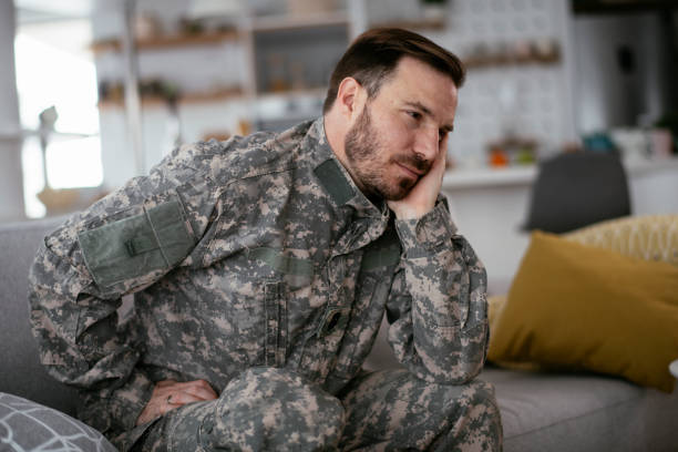 istock Young marine having PTSD. 1277113854