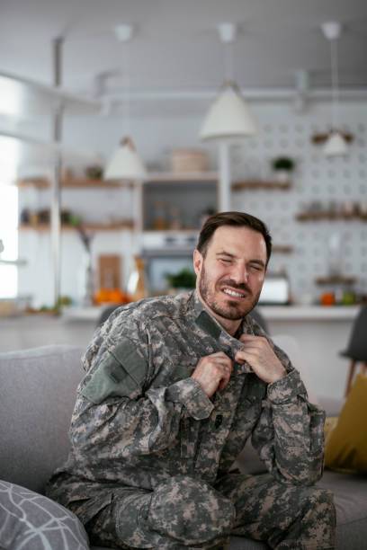 istock Young marine having PTSD. 1277113919
