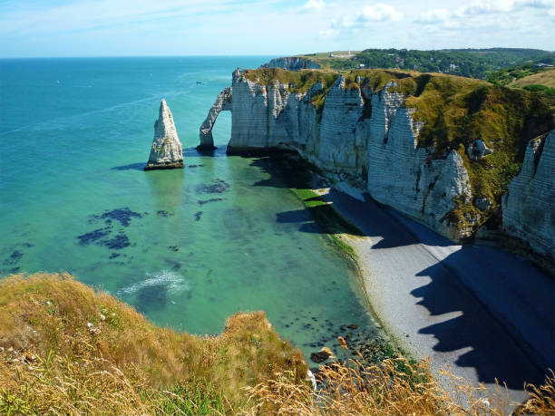 istock Chalk cliffs at Etretat, Normandy, France 1277115010