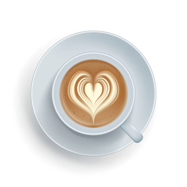 istock Realistic coffee cup with heart shape made of froth 1277117932