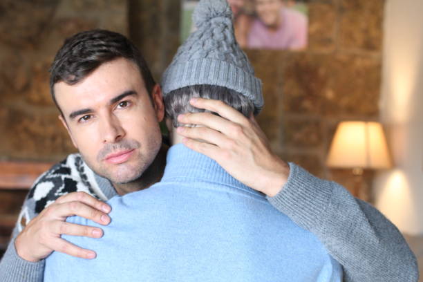 istock Sexy gay man giving a hug 1277120237