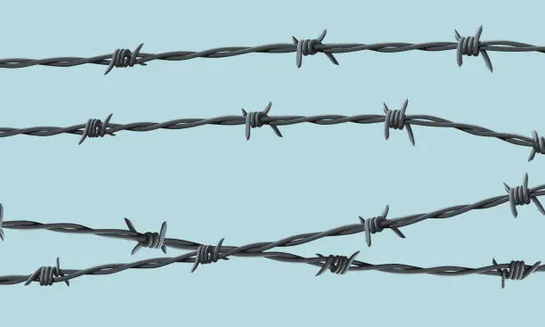 Vector illustration of Barbed wire