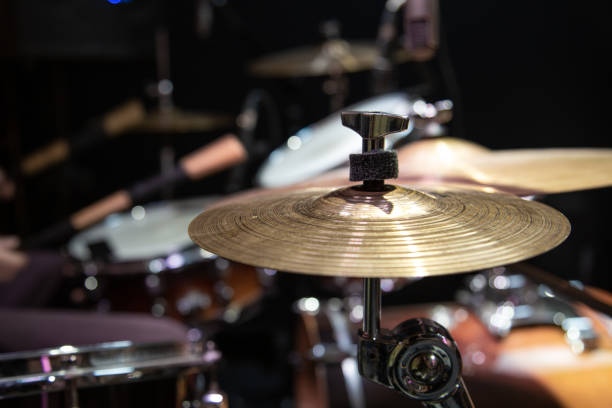 istock Cropped image of drum set. Drum kit with crash, ride, splash cymbal. 1277123759
