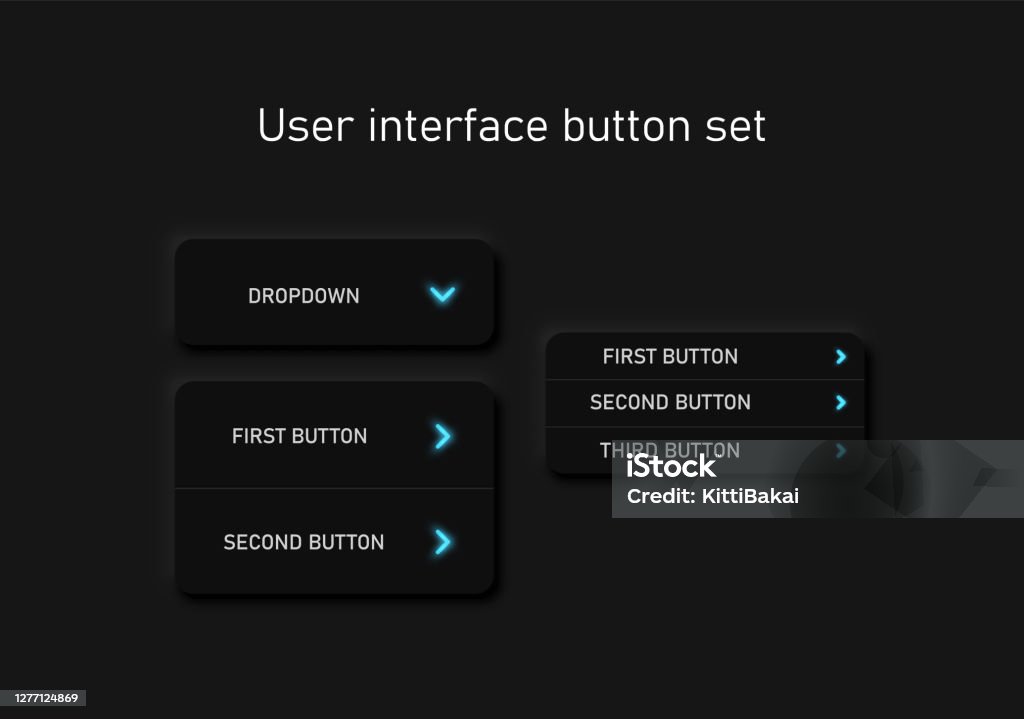 Very High Detailed Black User Interface Button Set For Websites And ...