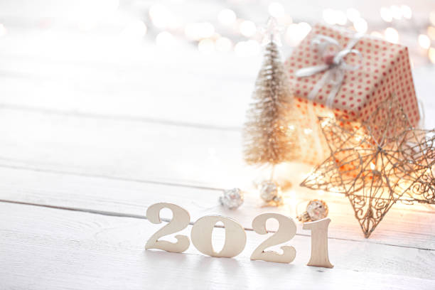 istock New year 2021 holiday background with new year decor 1277124957