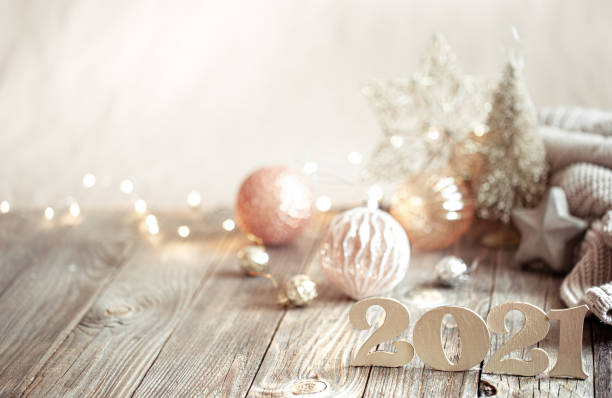 istock New year 2021 holiday background with new year decor 1277124958