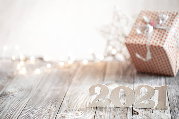istock New year 2021 holiday background with new year decor 1277124960