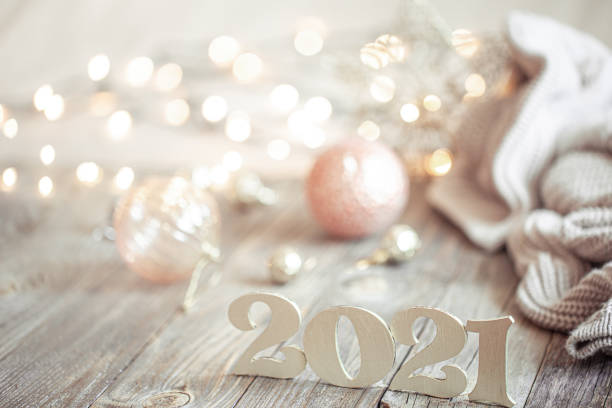 istock New year 2021 holiday background with new year decor 1277124961