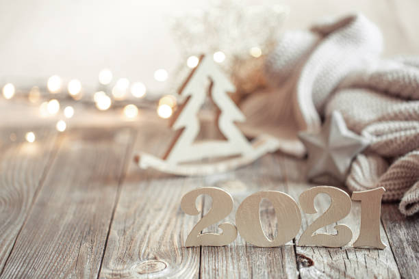 istock New year 2021 holiday background with new year decor 1277124964