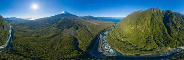 Photo of Aerial 360 River Petrohue at Osorno Puerto Varas, Chile, South America