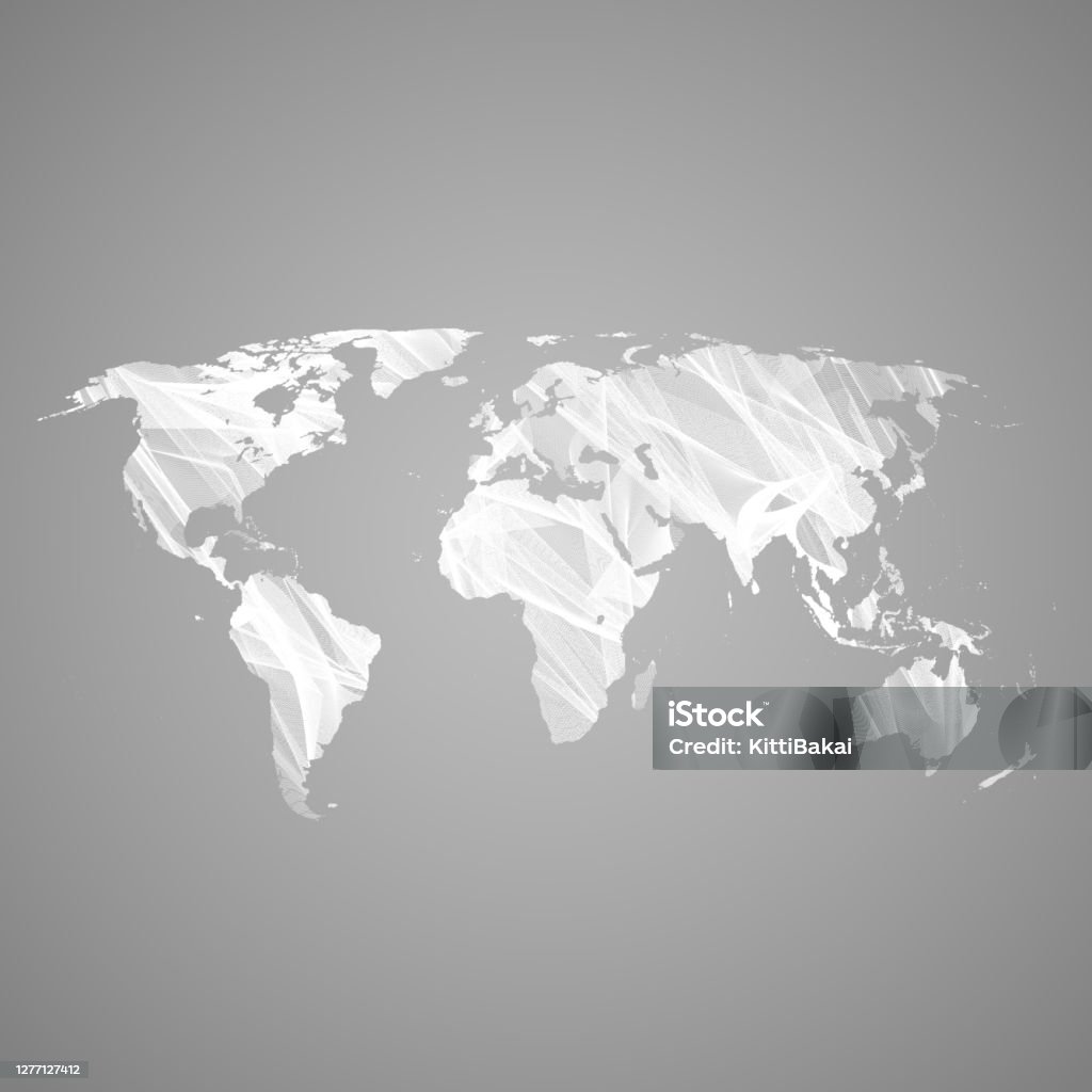 World Structuremap World Map With Elegant Line Structure Vector Illustration Stock ...