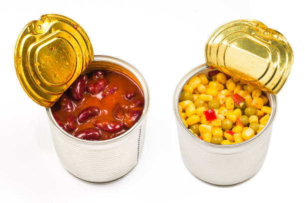 istock Canned food beans on white background. 1277128575