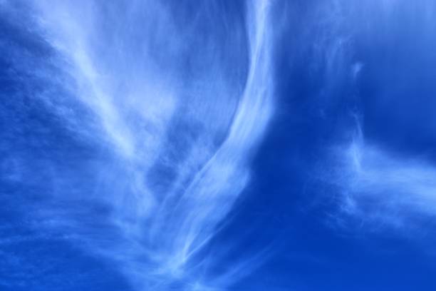istock Stunning cirrus cloud formation panorama in a deep blue sky 1277129223