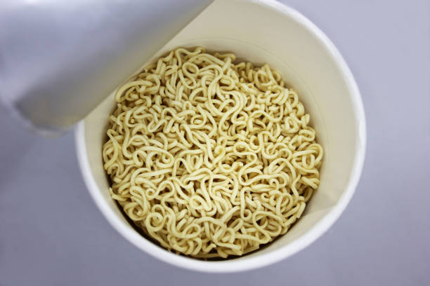 istock Instant noodle cup , top view, isolated on white background 1277129358